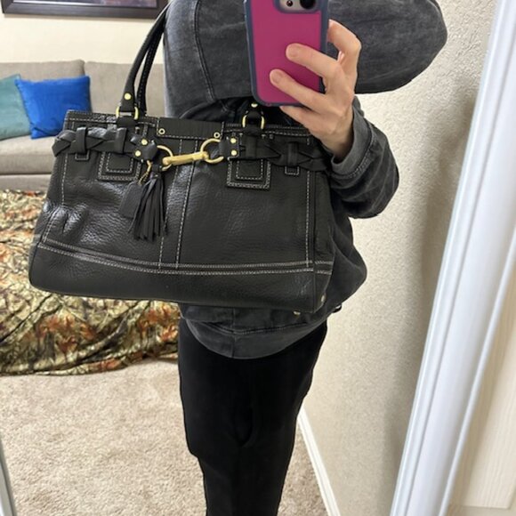 VINTAGE COACH Hampton satchel black PERFECT CONDITION Authentic 10529 - Picture 9 of 10